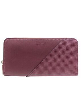 Bottega Veneta Wallet Zip Around Marco Polo Leather Bordeaux Compact Capacity